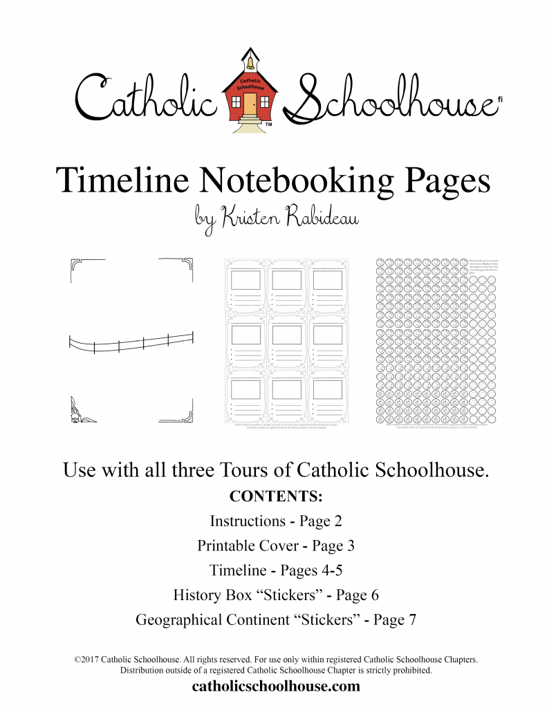 Catholic Schoolhouse Timeline Notebooking Pages