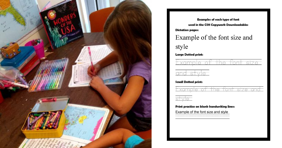 Using the Catholic Schoolhouse Copywork and Dictation pages